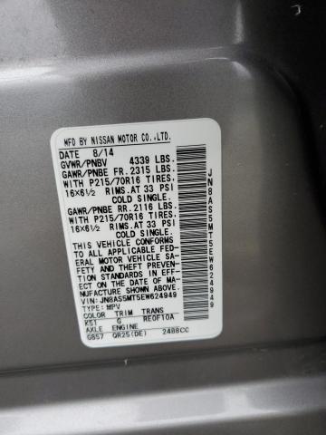 JN8AS5MT5EW624949 Nissan Rogue Select S