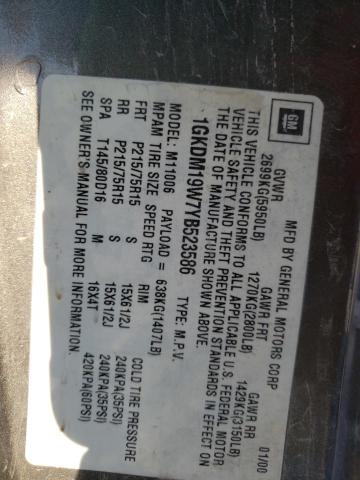 1GKDM19W7YB523586 GMC Safari Xt