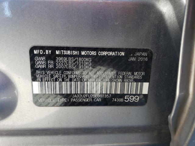 JA32U2FU2GU007357 Mitsubishi LANCER ES