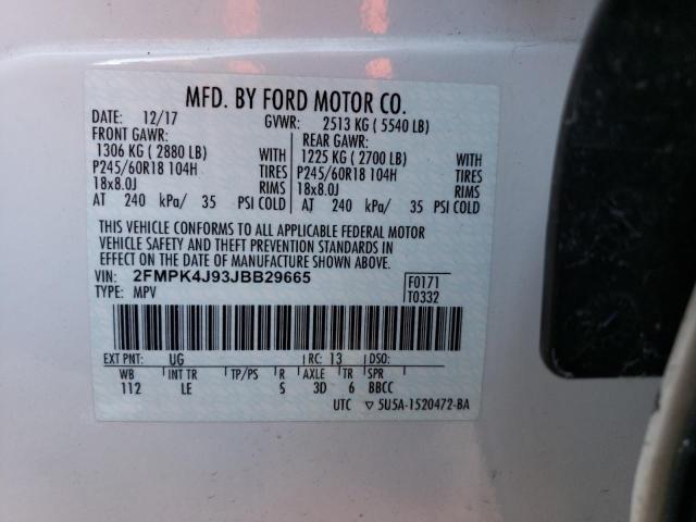 2018 FORD EDGE SEL - 2FMPK4J93JBB29665