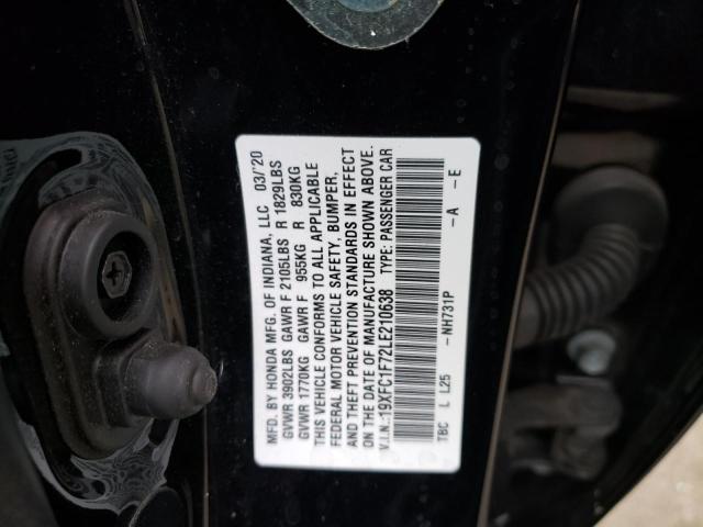 2020 HONDA CIVIC EXL - 19XFC1F72LE210638