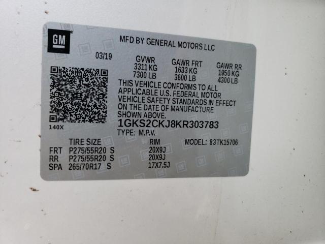 1GKS2CKJ8KR303783 GMC YUKON DENALI