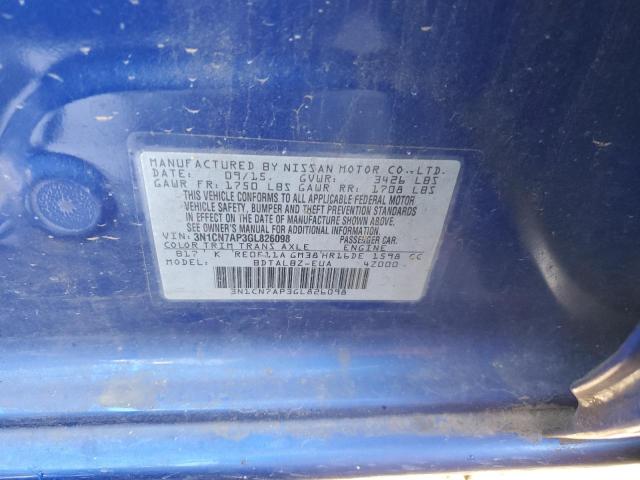 3N1CN7AP3GL826098 Nissan VERSA S