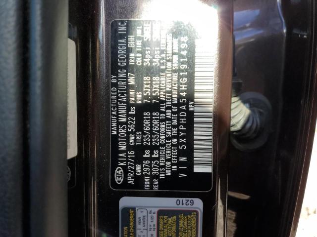 5XYPHDA54HG191498 KIA Sorento