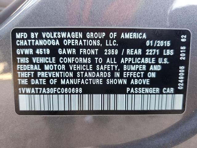 2015 VOLKSWAGEN PASSAT S - 1VWAT7A30FC060698