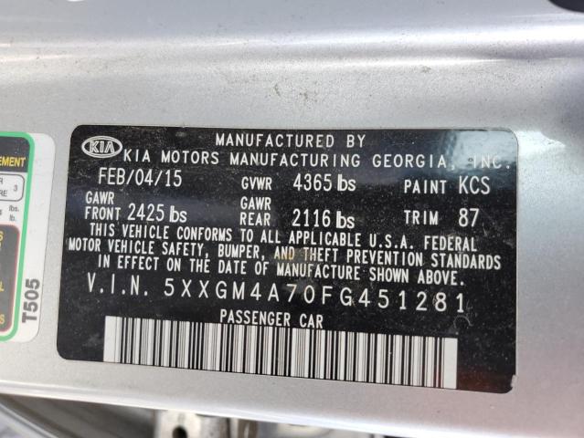 5XXGM4A70FG451281 KIA Optima Lx