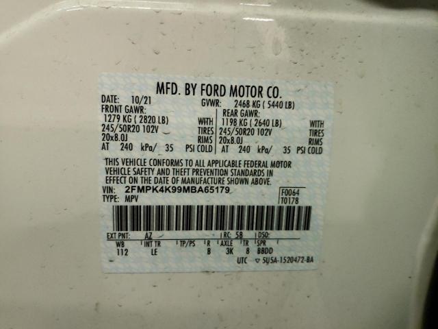 2021 FORD EDGE TITAN 2FMPK4K99MBA65179