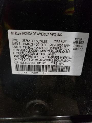 2020 ACURA MDX ADVANC 5J8YD4H83LL011197
