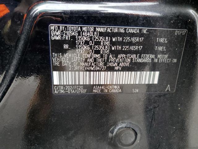 2017 TOYOTA RAV4 XLE 2T3RFREV4HW594727