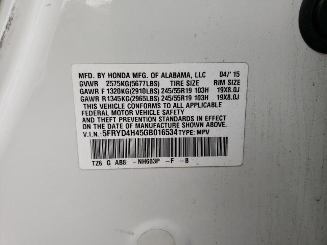 2016 ACURA MDX TECHNO - 5FRYD4H45GB016534