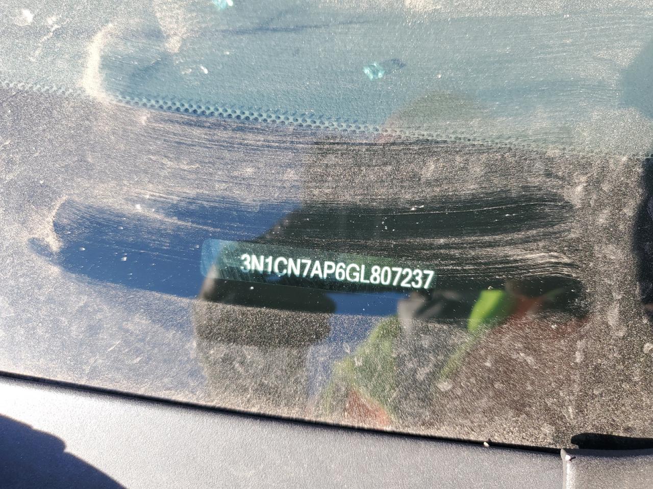 3N1CN7AP6GL807237 NISSAN VERSA 2016