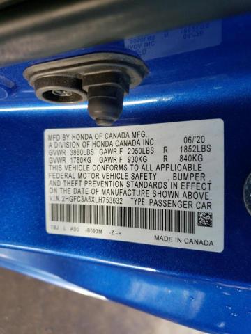 2020 HONDA CIVIC SI - 2HGFC3A5XLH753632