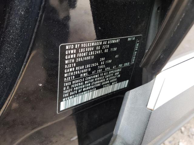 2017 VOLKSWAGEN TIGUAN SEL - WVGWV7AX9HW503479