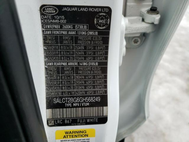 2016 LAND ROVER DISCOVERY SALCT2BG6GH568249