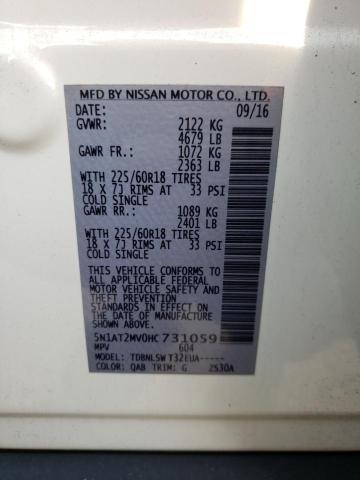 2017 NISSAN ROGUE SV 5N1AT2MV0HC731059