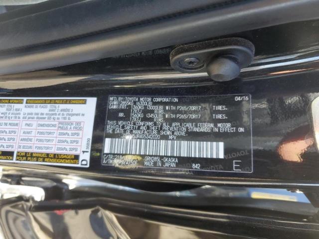 2016 TOYOTA 4RUNNER SR JTEBU5JR4G5342020