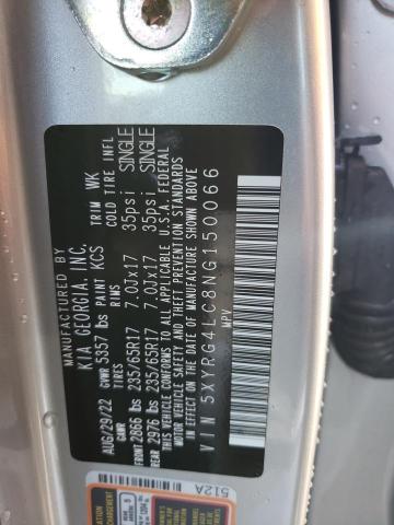 5XYRG4LC8NG150066 KIA SORENTO LX