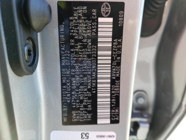 2022 TOYOTA CAMRY XSE - 4T1K61AK2NU073332