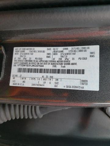 1FTEW1E51JKC67524 Ford F150 Supercrew