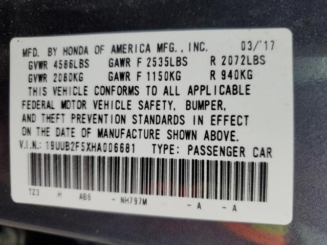 19UUB2F5XHA006681 Acura TLX TECH