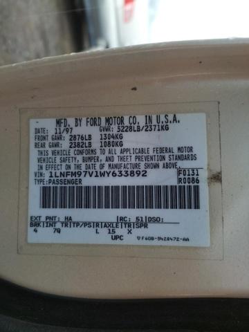 1LNFM97V1WY633892 Lincoln Continental