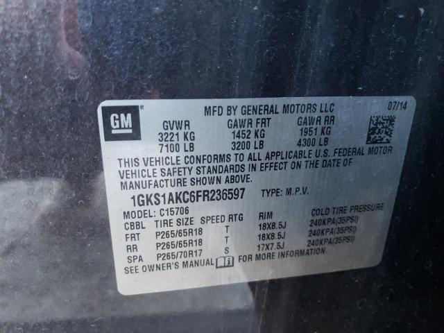 1GKS1AKC6FR236597 GMC YUKON SLE