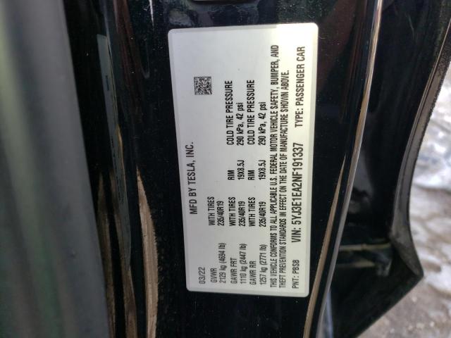 2022 TESLA MODEL 3 - 5YJ3E1EA2NF191337