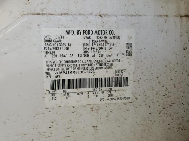 2018 LINCOLN MKX SELECT 2LMPJ8KR5JBL26723