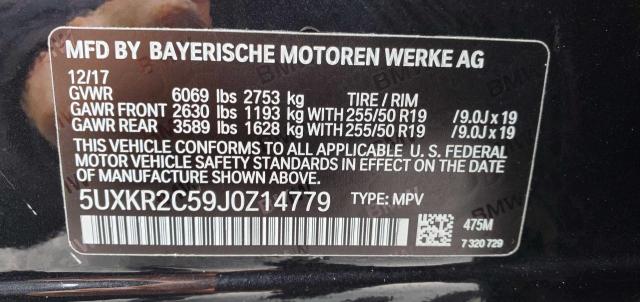 VIN 5UXKR2C59J0Z14779 2018 BMW X5 no.10