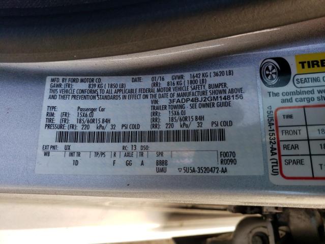 2016 FORD FIESTA SE 3FADP4BJ2GM148156
