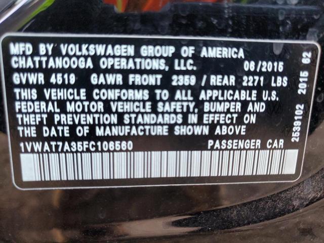 2015 VOLKSWAGEN PASSAT S - 1VWAT7A35FC106560