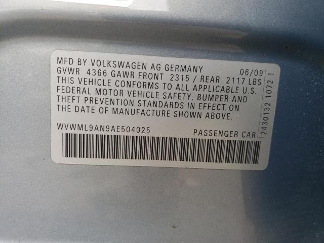 2010 VOLKSWAGEN CC SPORT - WVWML9AN9AE504025