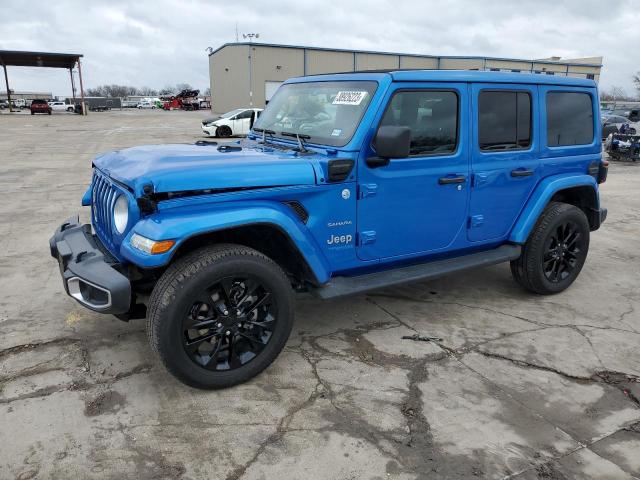 Jeep salvage cars for sale: 2021 Jeep Wrangler Unlimited Sahara 4XE