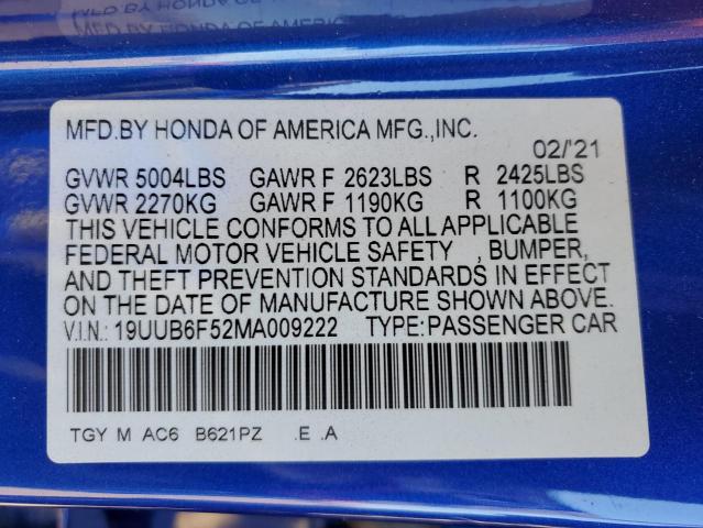 19UUB6F52MA009222 Acura Tlx Tech A