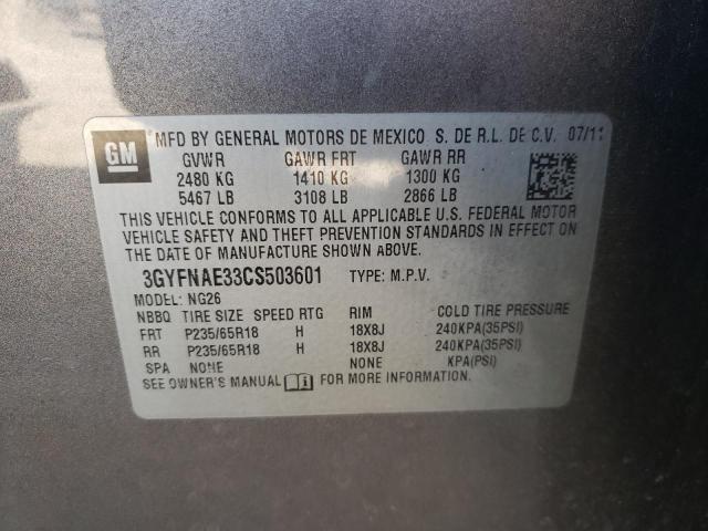 3GYFNAE33CS503601 Cadillac SRX