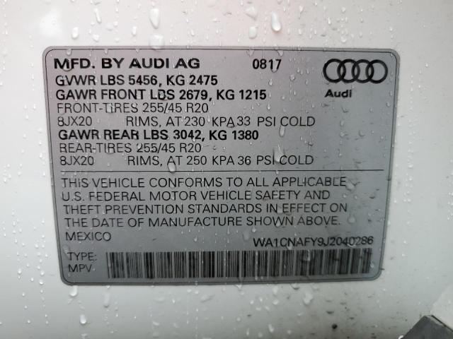 2018 AUDI Q5 PRESTIG - WA1CNAFY9J2040286