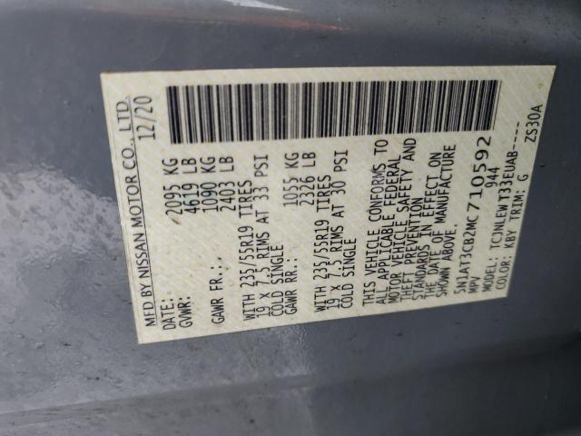 5N1AT3CB2MC710592 Nissan Rogue Sl