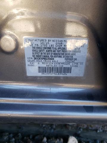 2016 NISSAN VERSA SL W 3N1CN7AP9GL834626