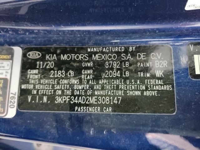 3KPF34AD2ME308147 KIA Forte Gt Line