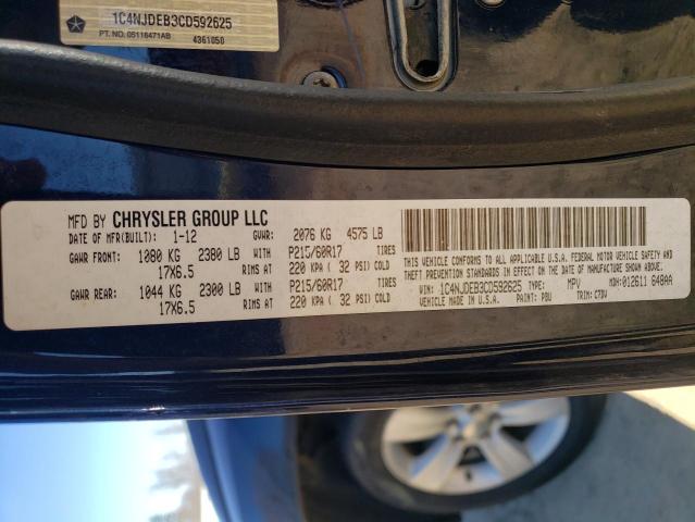 1C4NJDEB3CD592625 Jeep Compass Latitude