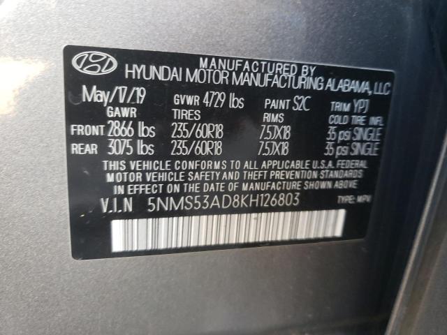 2019 HYUNDAI SANTA FE L - 5NMS53AD8KH126803