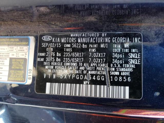 5XYPGDA54GG110856 KIA SORENTO LX