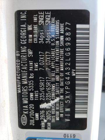 5XYPG4A32LG698877 KIA SORENTO L