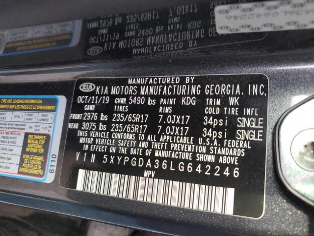 5XYPGDA36LG642246 KIA SORENTO L
