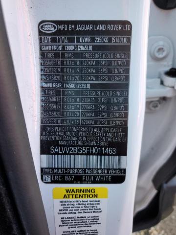 SALVV2BG5FH011463 Land Rover RANGEROVER