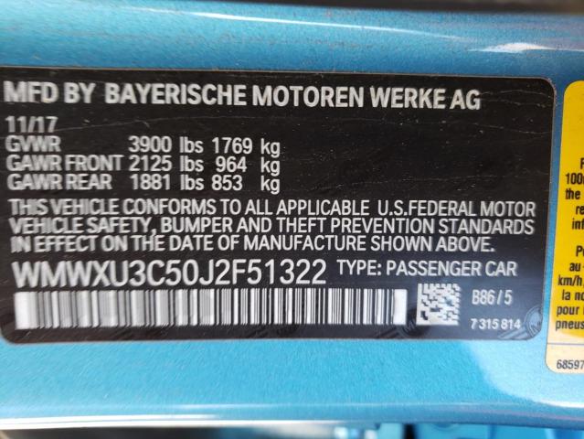 WMWXU3C50J2F51322 Mini Cooper
