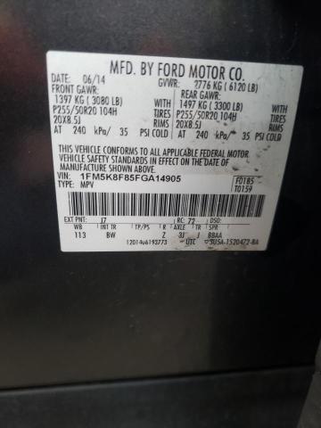 2015 FORD EXPLORER L 1FM5K8F85FGA14905