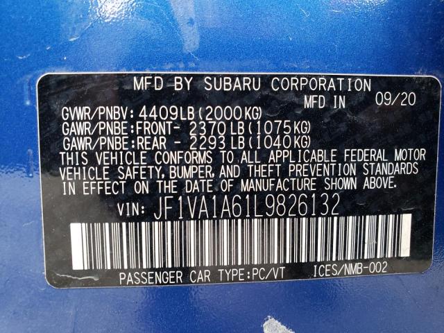 JF1VA1A61L9826132 Subaru WRX