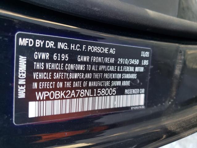 2022 PORSCHE PANAMERA 4 - WP0BK2A78NL158005