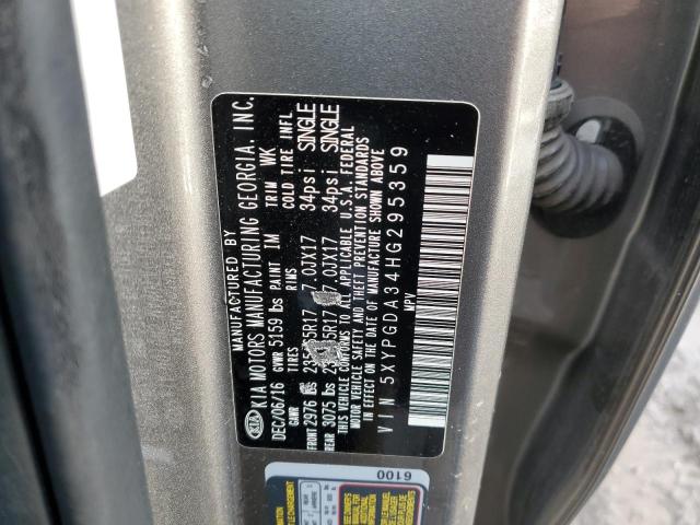 5XYPGDA34HG295359 KIA SORENTO LX